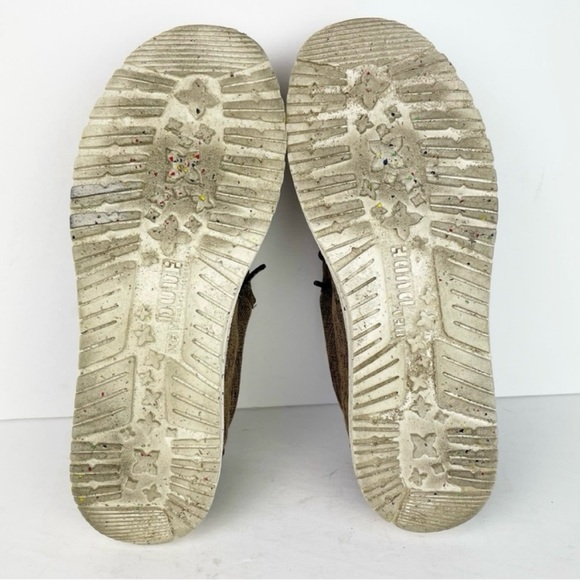 Hey Dude Wally Eco Linen Dark Brown Slip On Casual Moc Chukka Canvas Shoes - Picture 13 of 13